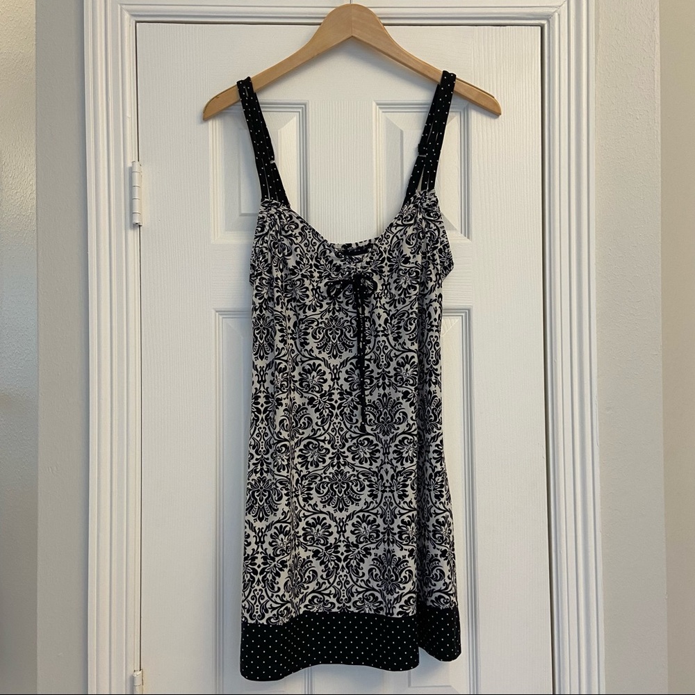 Black and White Paisley and Polkadot Nightgown